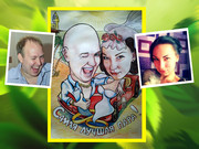 Шаржи, портреты, пейзажи