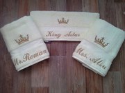 Именная машинная вышивка на халатах, полотенцах и многом другом