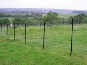 Забор из сетки рабицы, профлиста, панелей.