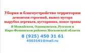 Уборки территории, вырубка деревьев, демонтаж, вывоз мусора